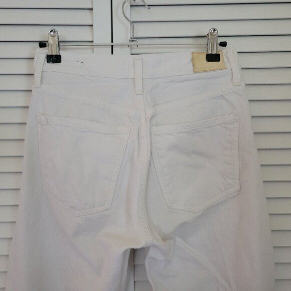 COH Liya High Rise Classic Fit Crop Jean in Distressed Selvedge White - Picture 6 of 16